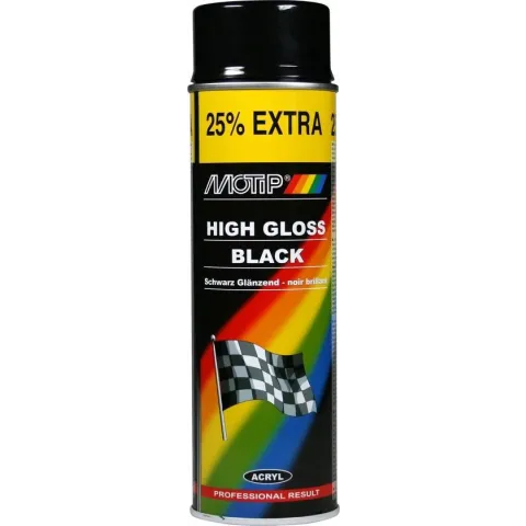 Motip Hoogglans Acryllak Zwart - 500 ml