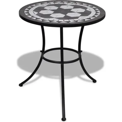 Moza�ektafel 60 cm zwart/wit