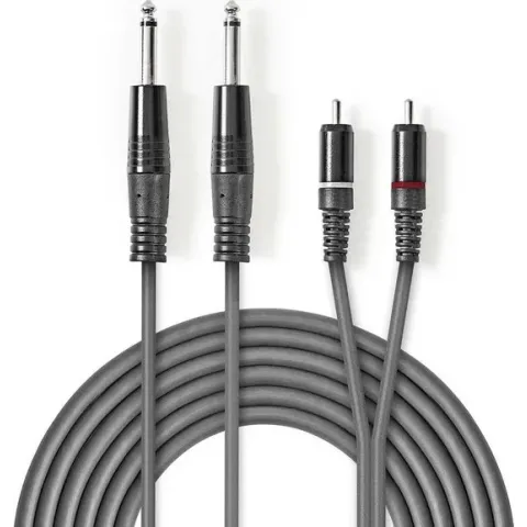 Nedis 2x 6,35mm Jack - Tulp stereo audio kabel - 1,5 meter