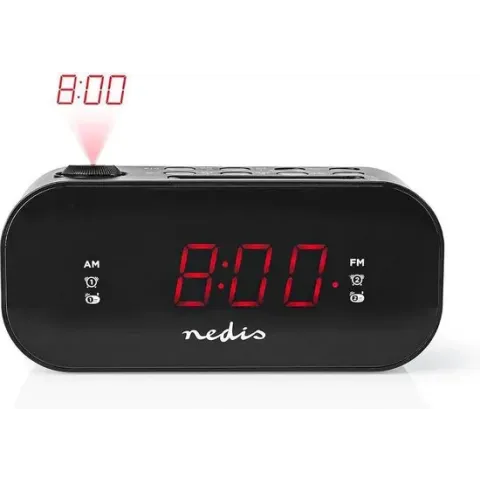 Nedis CLAR009BK - Digitale Projectie wekker met LED-display en Projectie
