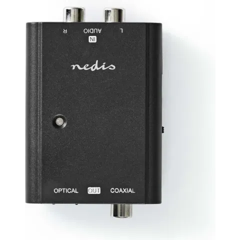 Nedis Digitale Audioconverter | 1-weg | Input: 2x RCA Female | Output: 1x S/PDIF (RCA) Female / 1x TosLink Female | Manueel | Zwart