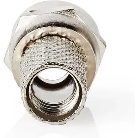Nedis F-Connector | Recht | Male | Vernikkeld | 75 Ohm | Twist-On | Diameter kabelinvoer: 7.0 mm |