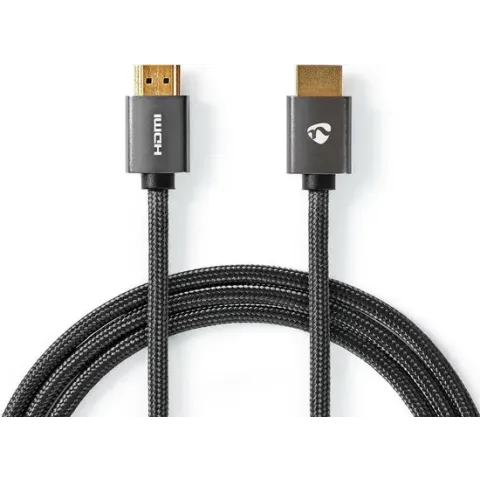 Nedis High Speed HDMI-kabel met Ethernet | HDMI™-Connector - HDMI™-Connector | Gun Metal Grey | Gevlochten Kabel | 2.0 m