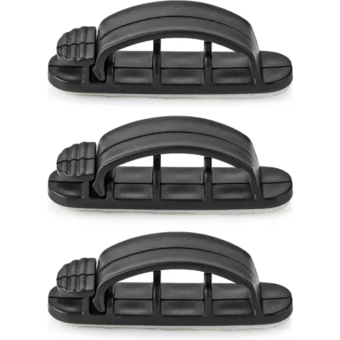 Nedis Kabelmanagement | Kabelclip | Vergrendeld | 3 Stuks | Aantal slots: 3 Sleuven | Maximale kabeldikte: 7.5 mm | Polypropylene | Zwart