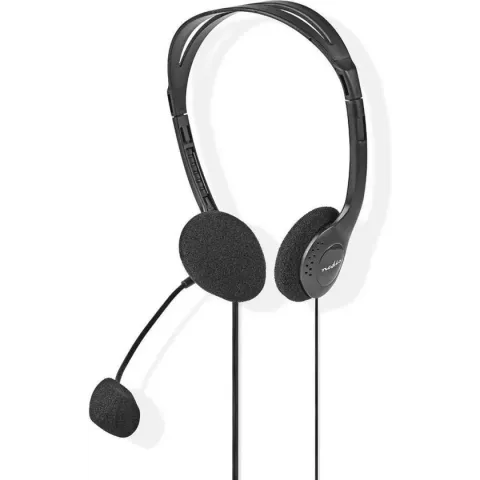 Nedis - Nedis CHST100BK Pc-headset On-ear 2x 3,5 Mm Connectoren 2,0 M Zwart - 30 Dagen Niet Goed Geld Terug