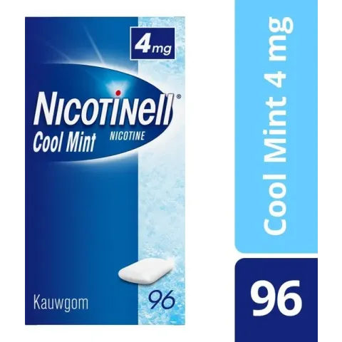 Nicotinell cool mint 4 mg kauwgom - stoppen met roken - 96 stuks