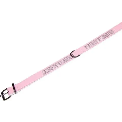Nobby halsband crystal met 3 rijen swarovski elementen roze 47-52 x 2,3 cm