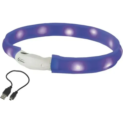Nobby Lichtgevende Halsband LED - Blauw - S - 40 cm