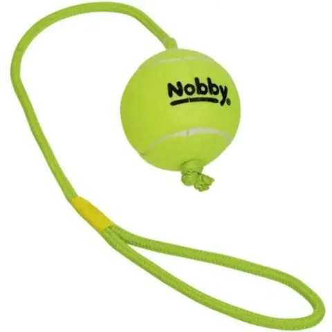 Nobby Tennisbal Met Touw - Geel - Ø 7,6 cm