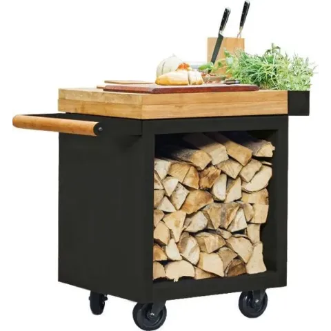 OFYR Mise en Place Tafel Zwart Pro 65 Teakhout
