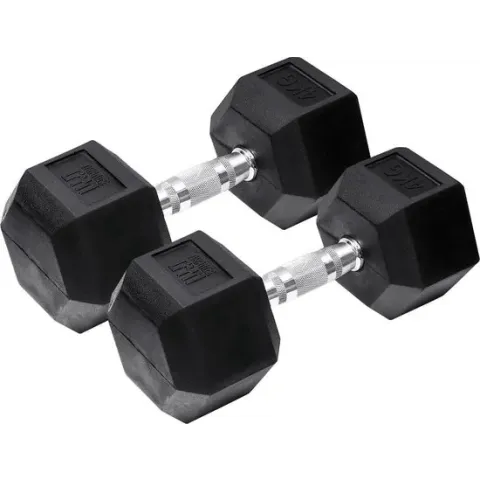 Orange Gym, Hex Dumbbell – 4KG – Set van 2 - hexagon dumbbells - neoprene dumbbell -