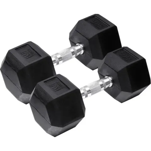 Orange Gym, Hex Dumbbell – 8KG – Set van 2 - hexagon dumbbells - neoprene dumbbell -