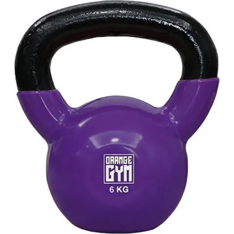 Orange Gym, Vinyl Kettlebell – 6KG, russische kettlebell, neoprene coating