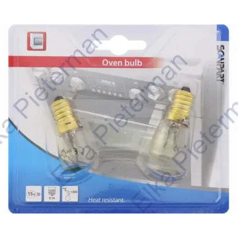 ovenlamp E14 15W 300� buis 110Lm 2-pack