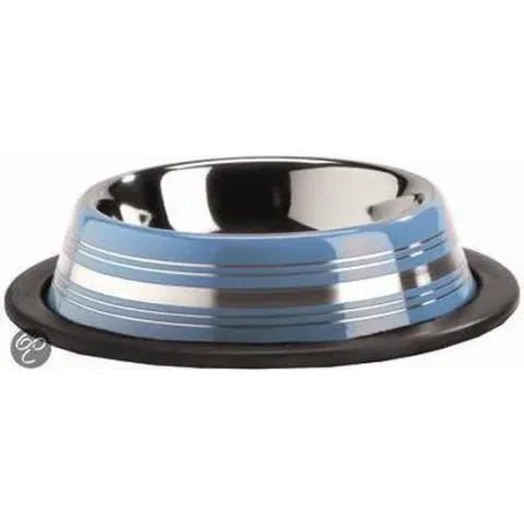 Pet Products Rvs Eet Drinkb Stripes Anti - Blauw 11cm