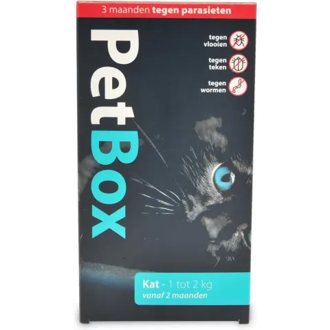 Petbox Kat Vlo. Teek & Worm - Anti - Vlo - Teek - Worm - 1-2 Kg Small