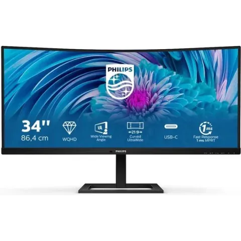 Philips 346E2CUAE - Curved Ultrawide QHD Monitor - USB-C -  34 inch