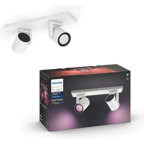 Philips Hue - Argenta - White and Color Ambiance - opbouwspot - 2 lichtpunten - wit - Bluetooth