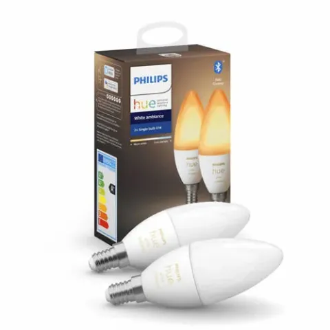 Philips Hue KAARSLAMP E14 2-pack WARM TOT KOELWIT LICHT