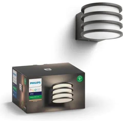 Philips Hue Lucca Wandlamp - White - 1 Lichtpunt - antraciet - Buiten