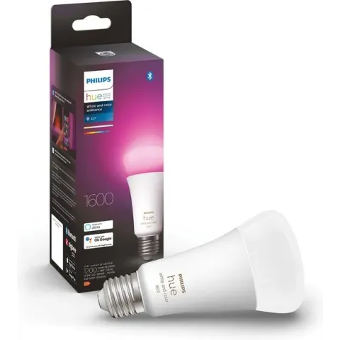 Philips Hue standaardlamp E27 Lichtbron - White and Color Ambiance - 1-pack - 1600lm - Bluetooth