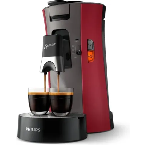 Philips Senseo Select CSA240/90 - Koffiepadapparaat - Dieprood en kasjmiergrijs