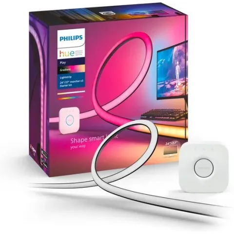 Philips Hue starterkit - Play gradient lightstrip PC monitor - wit en gekleurd licht – 3x 24-27 inch monitor