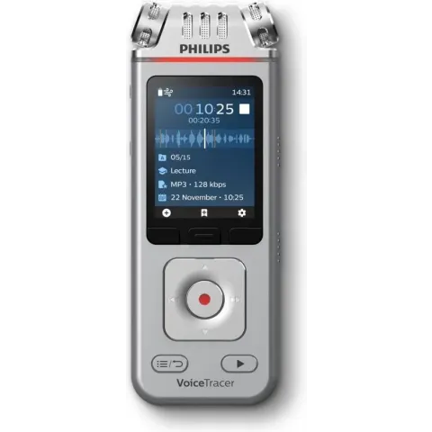 Philips Voice Tracer DVT4110/00 dictaphone Flashkaart Chroom, Zilver