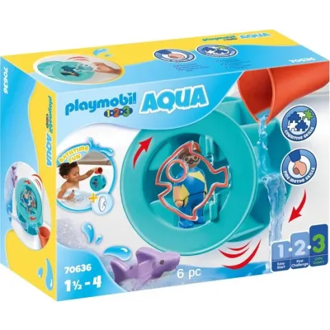 PLAYMOBIL 1.2.3 Aqua Waterwervelrad met babyhaai  - 70636
