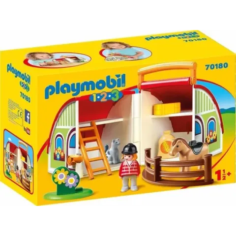 PLAYMOBIL 1.2.3 Mijn meeneem manege - 70180