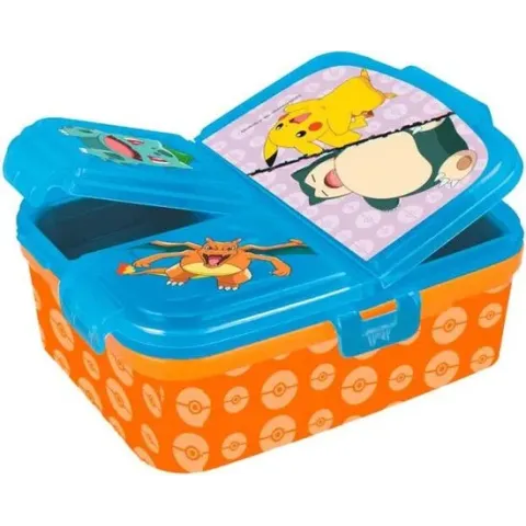Pokemon Multi broodtrommel 3 vakjes - 18x13 cm - lunchbox - brooddoos
