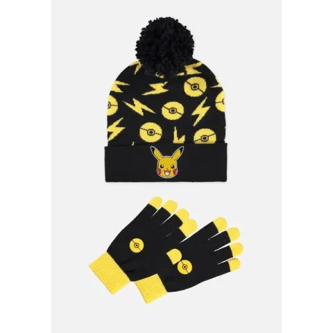 Pokémon Muts & Handschoenen Set Pikachu Poké Ball Zwart/Geel
