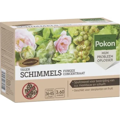 Pokon Fungex Tegen Schimmels - Concentraat - Voor bestrijding van o.a. meeldauw en schurft - 3x60gr (voor 46-45 liter)
