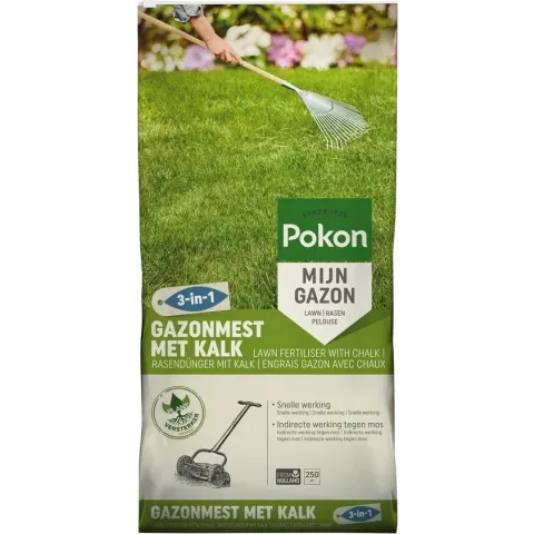 Pokon Gazonmest met Kalk 16,8kg voor 250mÂ²