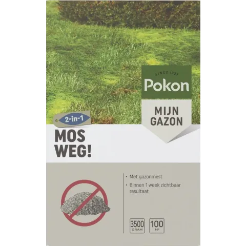 Pokon Mos Weg! - Mosbestrijder met Gazonmest - 3500 gram voor 100m²