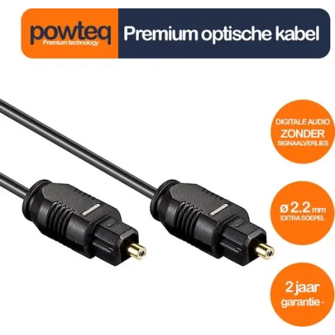 Powteq - 3 meter premium optische geluidslabel - Toslink kabel