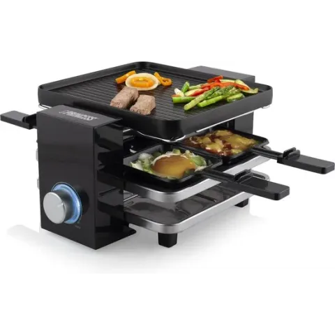 Princess 162915 Raclette Piano Black 4 – Parking deck voor gebruikte pannetjes – inclusief 4 spatels