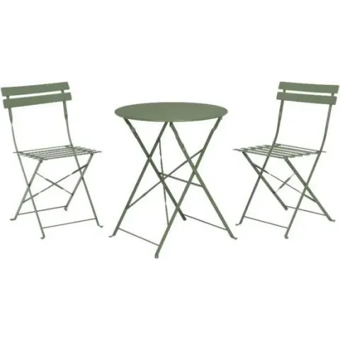 Pro Garden bistroset staal groen 3-delig