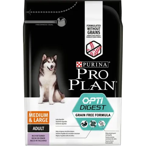 Pro Plan Medium/Large Adult Sensitive Digestion - Hondenvoer Kalkoen met Optidigest / Graanvrij - 2,5 kg