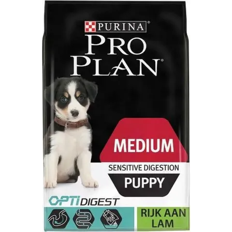 Pro Plan Medium Puppy Sensitive Digestion - Optidigest Lam - Hondenvoer - 12 kg