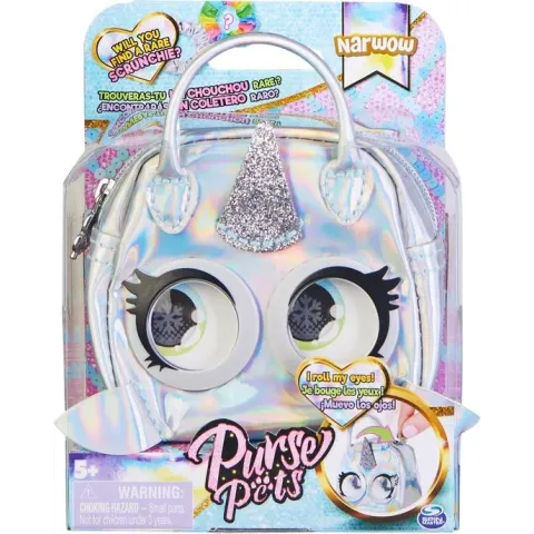 Purse Pets - Micro - Stijlvolle kleine handtas Narwow Narwhal met rollende ogen