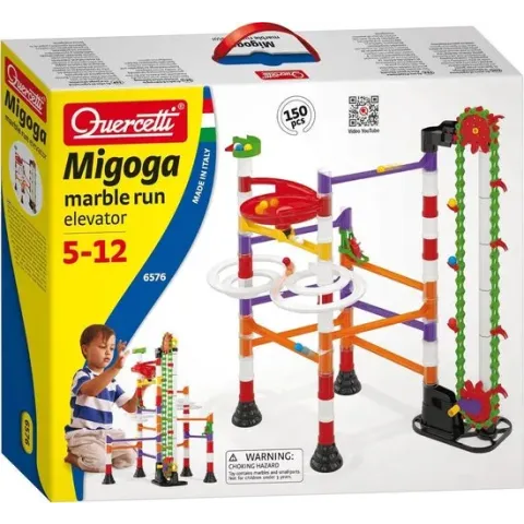 Quercetti Migoga Knikkerbaan met Lift - 150-delig