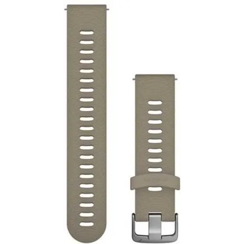 Quick Release siliconen polsband - 20mm - sandstone met lijsteen grijze gesp