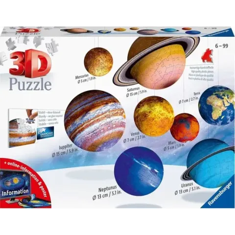 Ravensburger 3D Zonnestelsel - 3D puzzel - 27/54/72/108 stukjes
