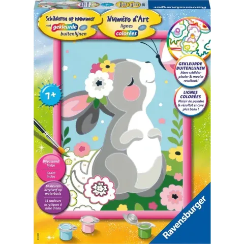 Ravensburger Schilderen op nummer Konijntje met Vlinder - Hobbypakket