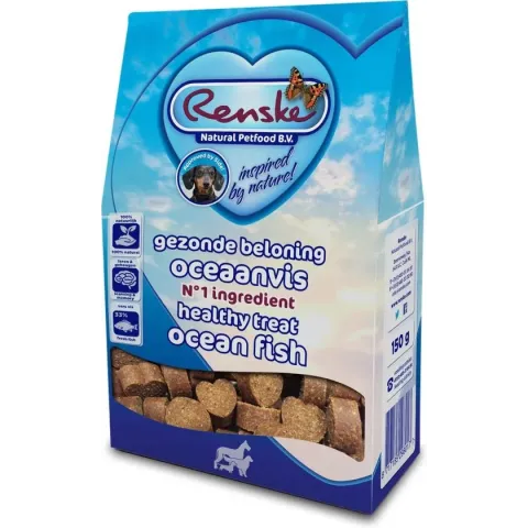 Renske Gezonde Beloning Hartjes Vis - Hondensnack - 150 g