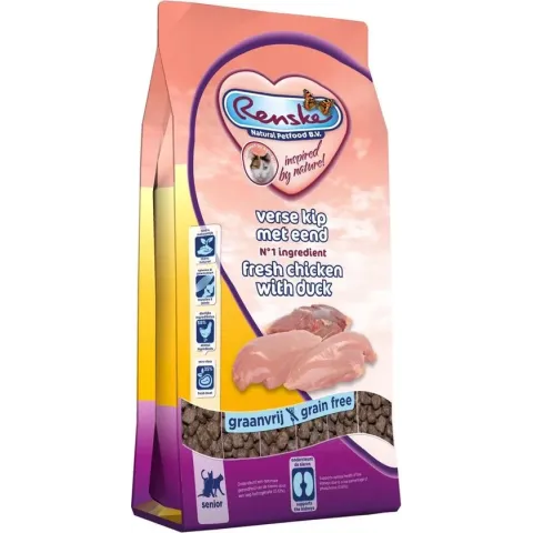 Renske Super Premium Senior Verse Kip Met Eend - Kattenvoer - 6 kg