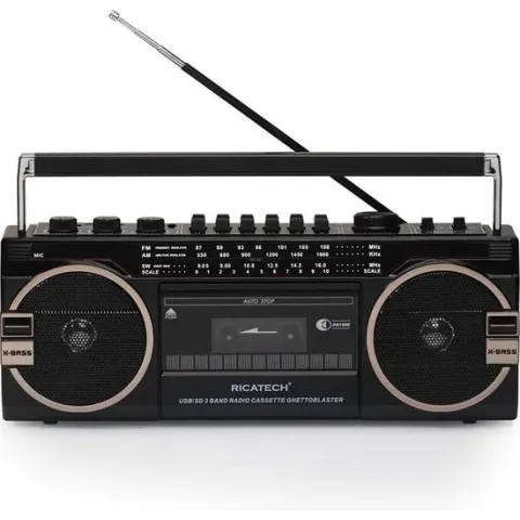 Ricatech PR1980 Old School Ghetto Blaster – 355mm | Draagbare Radio met USB en SD Aansluit
