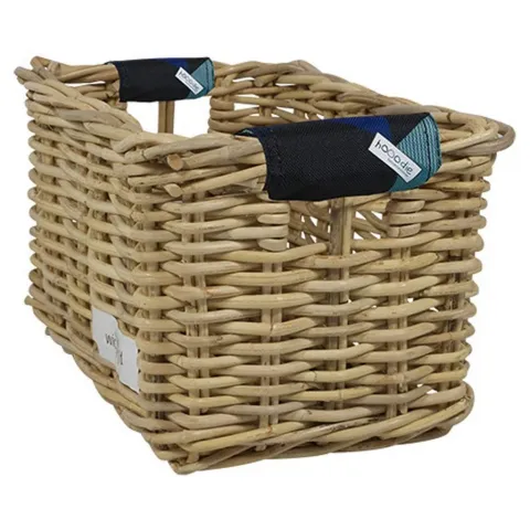 Rieten Fietsmand L Colored Triangles naturel