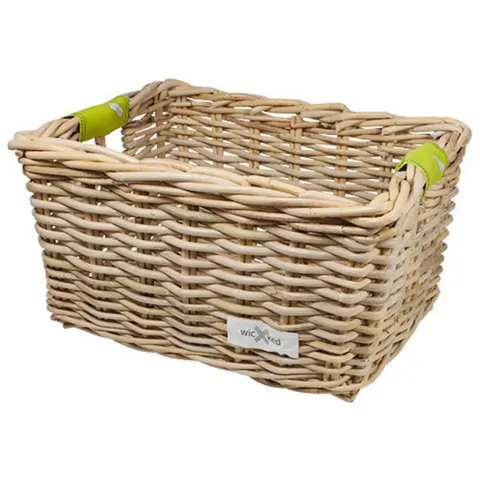 Rieten Fietsmand M Lime Solid naturel